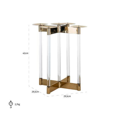 Lysestage Yaira guld