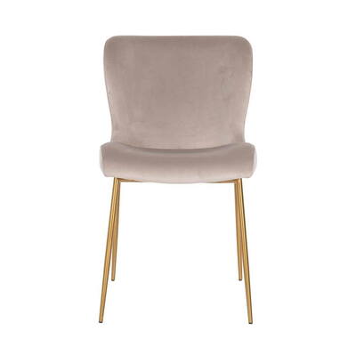 Stol Odessa Khaki Velvet, Børstet guld, Brandhæmmende