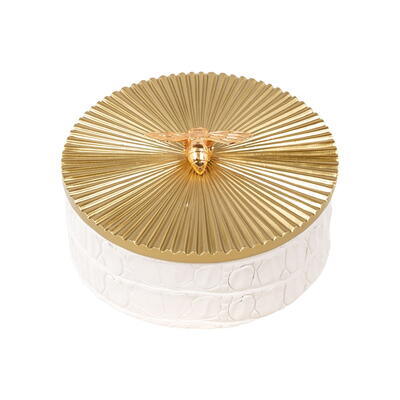 Opbevaringsboks Beez hvid, stor