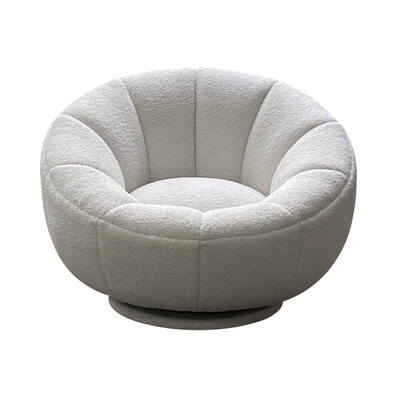 Swivel lænestol Teddy White Furry