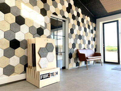 Fibrotech Hexagon træbeton - Beige