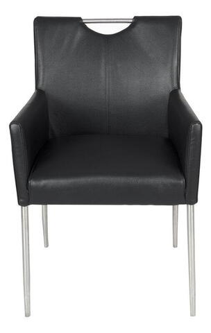 E-40D-A - Stol i sort læder 