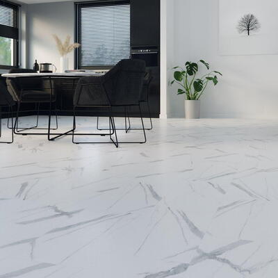 BiClick vinylflise XXL - Snow Carrara marmor