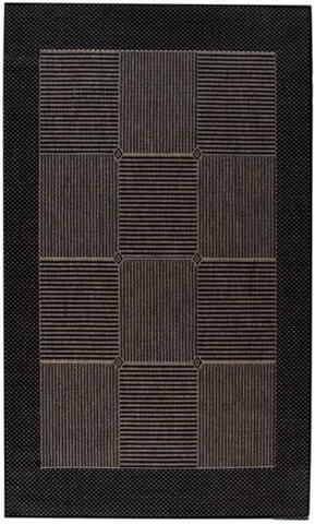 Kreatex - Fladvævet Spanish Collection, Malaga Sort/Mocca - REST 133X190 CM