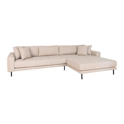 Lido Lounge Sofa - Sofa højrevendt i beige med fire puder 