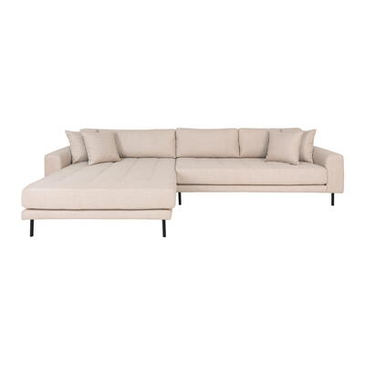 Lido Lounge Sofa - Sofa venstrevendt i beige med fire puder 