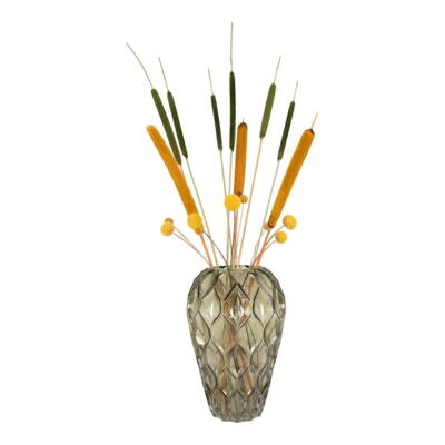 Vase, grøn mundblæst