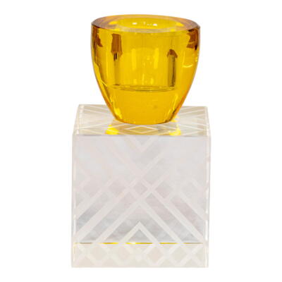 Lysestage i rav/klart glas