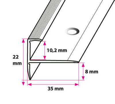 Trappeafslutning 10,2 mm - midthullet