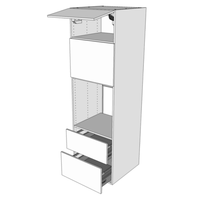 Multi-Living højskab - HQ Indbygningsskab til ovn/microovn med top- og microlåge - fuldudtræk