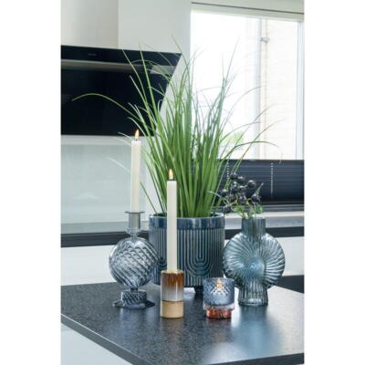 Lysestage i blå mundblæst