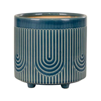 Urtepotte i blå keramik