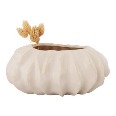 Oval vase i hvid keramik