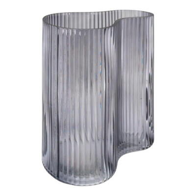 Vase i smoked glas med organisk form