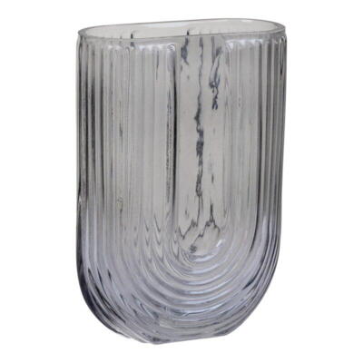 Vase U-form i smoked glas