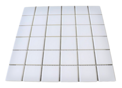 FD Basic hvid mat mosaik gulv/væg flise 47x47 mm.