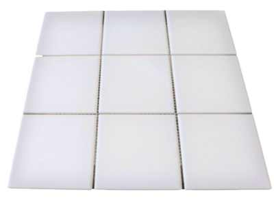 FD Basic hvid blank flise på net 97x97 mm. - UDSOLGT TIL UGE 14