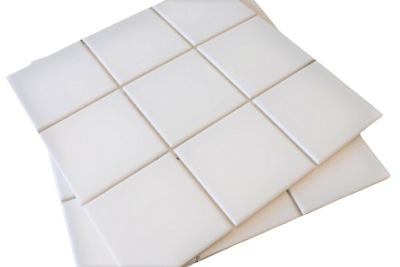 FD Basic hvid blank flise på net 97x97 mm. - UDSOLGT TIL UGE 14