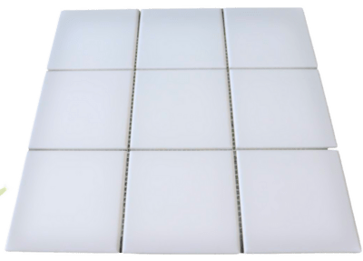 FD Basic hvid mat flise på net 97x97 mm.