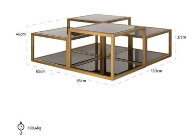 Sofabord Loua, sæt af 4 stk.