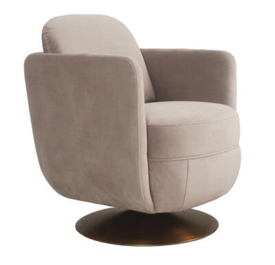Swivel lænestol Turner khaki velvet/brændhæmmende