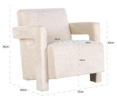 Easy lænestol Devanto hvid chenille