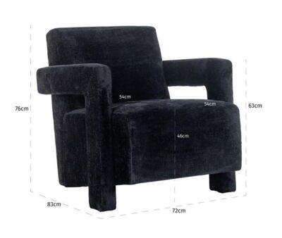 Easy lænestol Devanto sort chenille