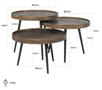 Luton Sofabord, sæt af 3 stk.