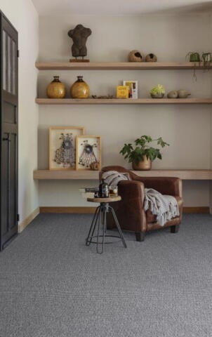 Billigt gulvtæppe - Elba antracit REST - 125X400 CM