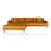 Lido Lounge Sofa - venstrevendt i sennepsgul velour 