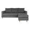 Firenze Sofa, Mørkegrå fløjl med træben 