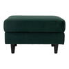 Bologna Puf, I mørkegrøn velour med sorte ben 