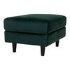 Bologna Puf, I mørkegrøn velour med sorte ben 