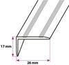 26x17 mm. Vinkelprofil - uden huller 