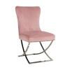 Stol Scarlett pink fløjl, sølv