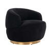 Swivel lænestol Teddy Black Teddy / Børstet Guld