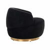 Swivel lænestol Teddy Black Teddy / Børstet Guld