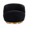 Swivel lænestol Teddy Black Teddy / Børstet Guld