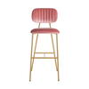 Barstol Xenia Blush Velvet, Børstet guld