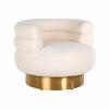 Swivel lænestol Fayah White Teddy / Børstet Guld