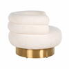 Swivel lænestol Fayah White Teddy / Børstet Guld