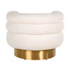 Swivel lænestol Fayah White Teddy / Børstet Guld