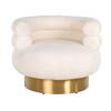 Swivel lænestol Fayah White Teddy / Børstet Guld