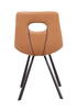 Nor - Stol cognac læder - sort metal-stel uden armlæn 