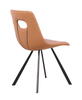 Nor - Stol cognac læder - sort metal-stel uden armlæn 