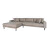 Lido Lounge Sofa - Sofa venstrevendt i stone med fire puder 