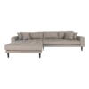 Lido Lounge Sofa - Sofa venstrevendt i stone med fire puder 