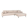 Lido Lounge Sofa - Sofa højrevendt i beige med fire puder 