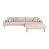 Lido Lounge Sofa - Sofa højrevendt i beige med fire puder 