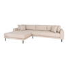 Lido Lounge Sofa - Sofa venstrevendt i beige med fire puder 